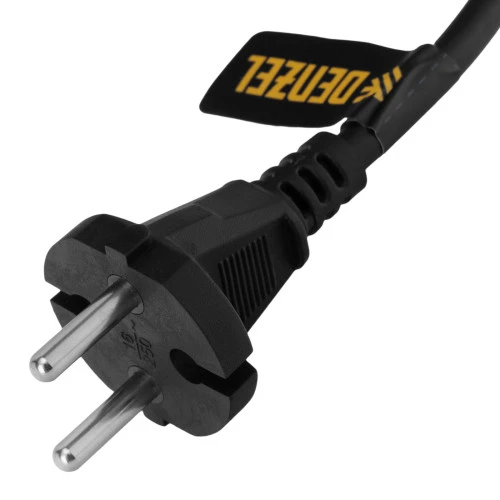 Шнур сетевой Energy Series, ПВС, 1,5 м, 2 x 1 мм, с неразборной вилкой, черный, Denzel