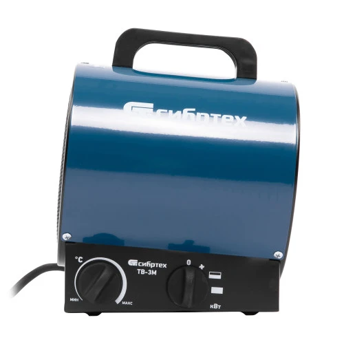 Тепловая пушка ТВ-3М (тепловентилятор) 230 В, 3 режима: вентилятор/1500 Вт /3000 Вт Сибртех