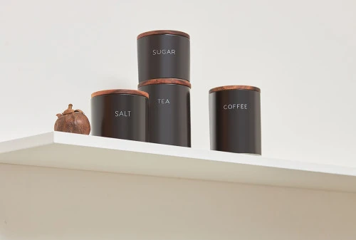 Банка керамическая для хранения чая, 650 мл, черная