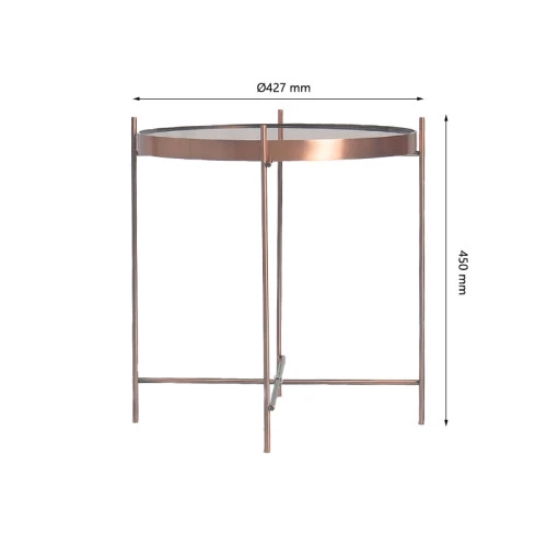Столик josen, D43 см, розовый/медный