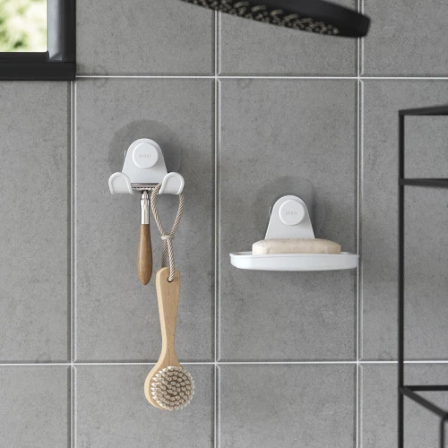 Мыльница для душа настенная flex adhesive, белая