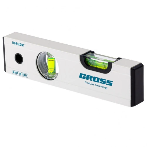 Уровень алюминиевый, 200 мм, фрезерованный, 2 глазка, магнитный Gross