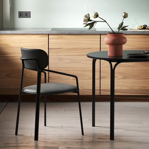 Стул ror, round, велюр, черный/черный