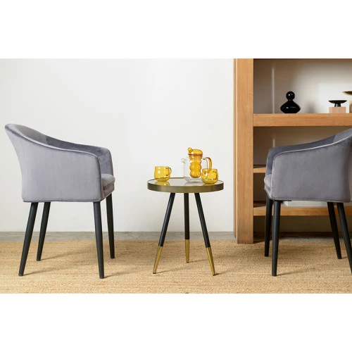 Столик hedda, D40 см, черный/матовое золото