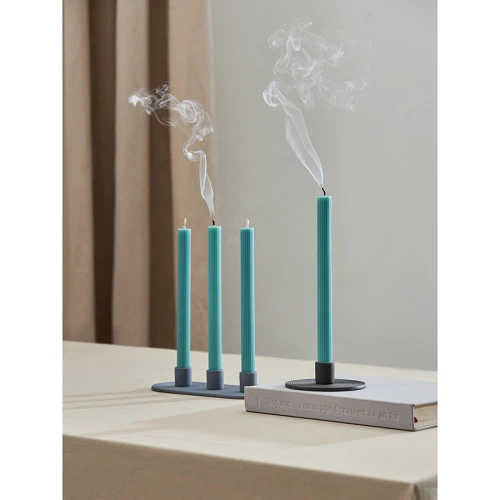 Набор из двух свечей бирюзового цвета из коллекции edge, 24,5 см