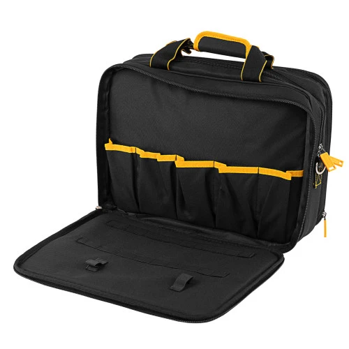 Сумка для инструмента, 400х170х300 мм, 3 отделения, 28 карманов, наплечный ремень Denzel