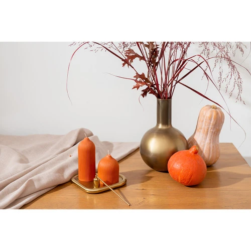 Свеча декоративная оранжевого цвета из коллекции edge, 10,5см