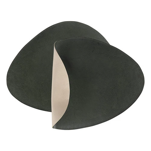 Набор из 2-х двухсторонних сервировочных салфеток drop, 33х41 см, зеленый/бежевый