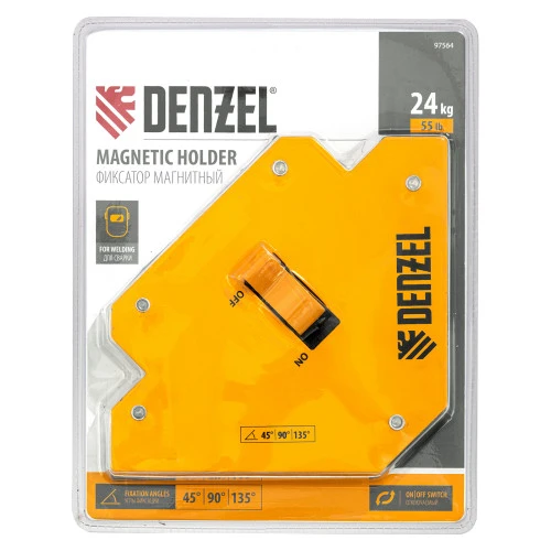 Фиксатор магнитный отключаемый для сварочных работ усилие 55 LB, 45х90х135 град. Denzel