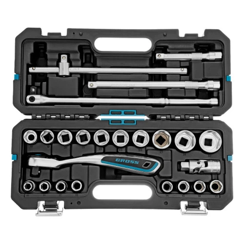 Набор инструментов, 1/2", CrV, 120 зубьев, 24 предмета Gross