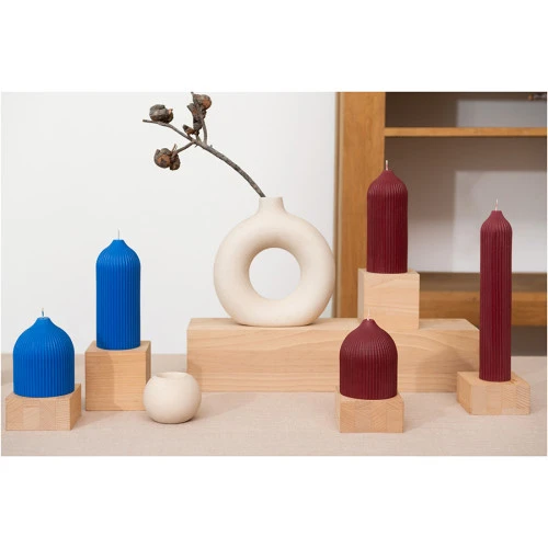 Свеча декоративная ярко-синего цвета из коллекции edge, 16,5см