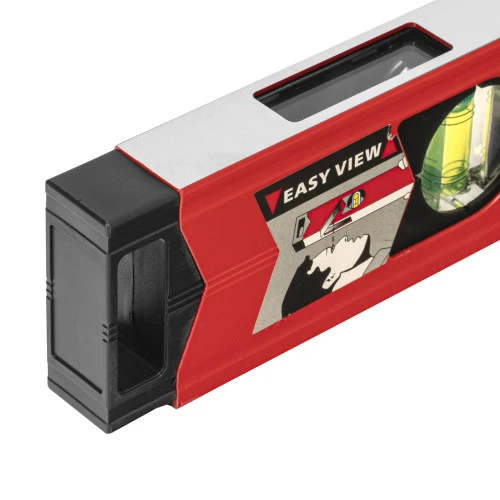 Уровень алюминиевый магнитный, 1000 мм, фрезерованный, 3 глазка (1 зеркальный) усиленный Matrix