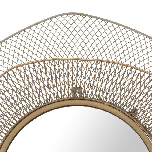 Зеркало настенное vinger, D79 см, бежевое/золотое