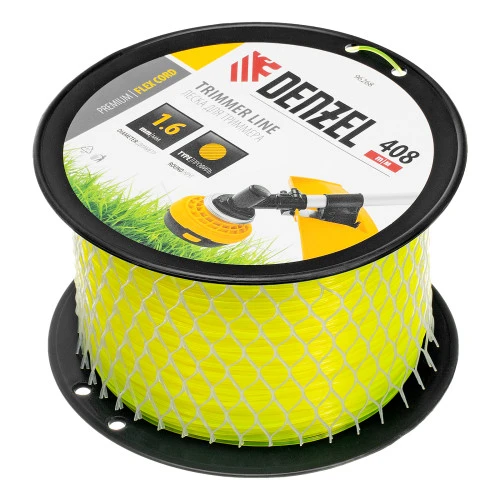 Леска для триммера круглая, 1,6мм х 408м, на DIN катушке FLEX CORD, Denzel