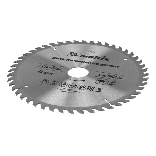 Пильный диск по дереву, 216 х 32 мм, 48 зубьев, кольцо 30/32 Matrix Professional