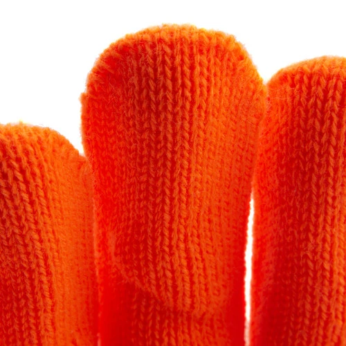 Перчатки трикотажные, акрил, оранжевый, оверлок Сибртех