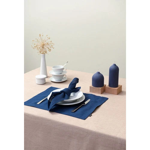 Салфетка сервировочная из стираного льна синего цвета из коллекции essential, 45х45 см