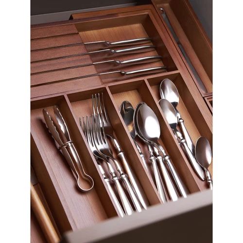 Органайзер для столовых приборов с держателем для ножей раздвижной bambox, 32,5х43 см