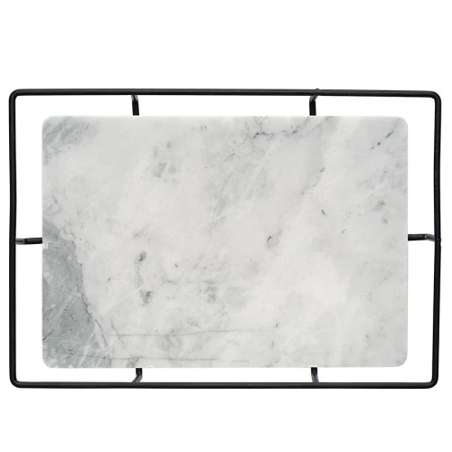 Поднос marm, 33х23 см, белый мрамор