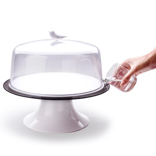 Тортовница sparrow, зеленый декор