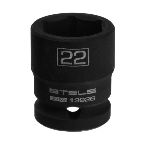Головка ударная шестигранная, 22 мм, 1/2, CrMo Stels
