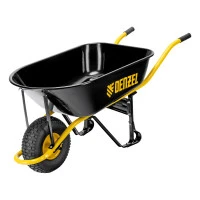 Тачка строительная, усиленная, объем 130 л, 230 кг, колесо 15х6.00-6 Denzel