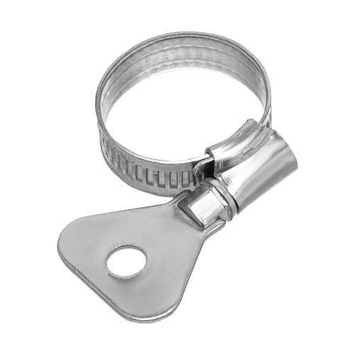 Хомуты металлические, червячные 16-25 мм, ширина 10 мм, W1, с металлическим ключом, 2 шт Сибртех