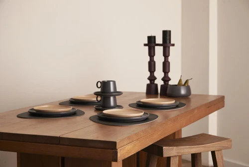 Набор из 4-х двухсторонних сервировочных салфеток drop, 33х41 см, черный/светло-серый