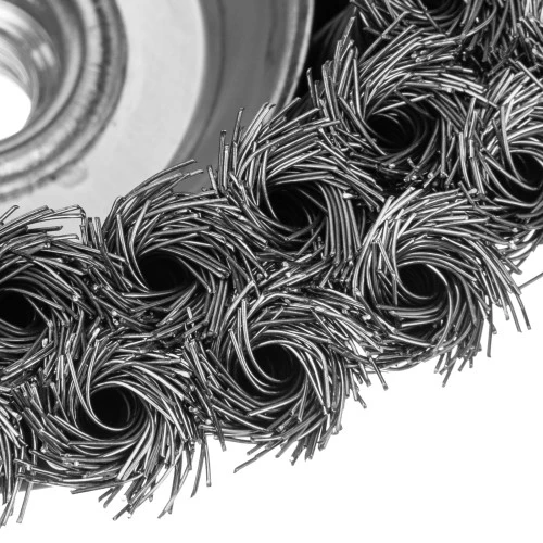 Щетка для УШМ, 125 мм, М14, "чашка", двухрядная, крученая проволока 0.35 мм Matrix