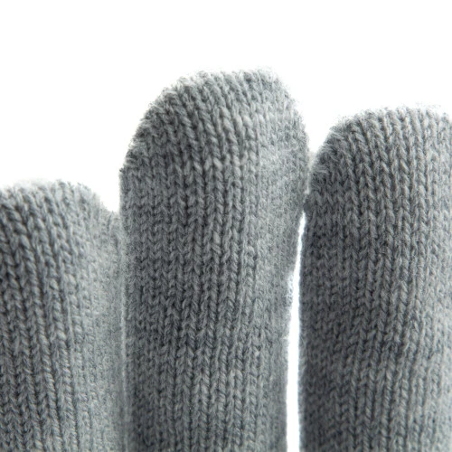 Перчатки трикотажные, акрил, серая туча, двойная манжета Сибртех