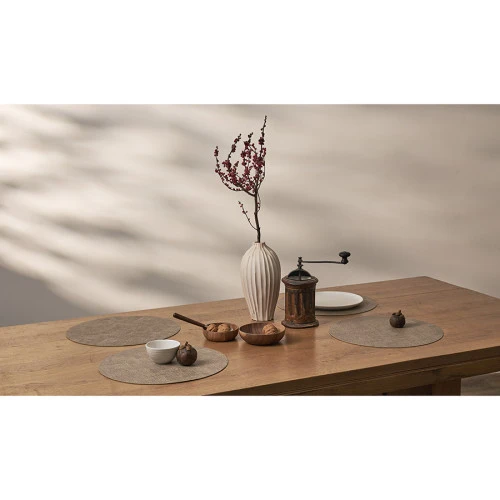 Набор из 4-х сервировочных салфеток leanera, D35 см, песочные