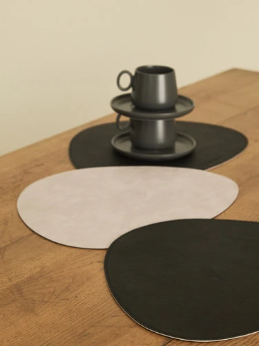 Набор из 4-х двухсторонних сервировочных салфеток drop, 33х41 см, черный/светло-серый