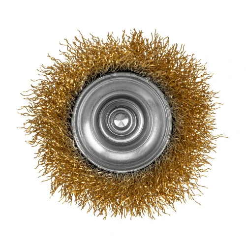 Щетка для дрели, 65 мм, "чашка" со шпилькой, латунированная витая проволока Matrix