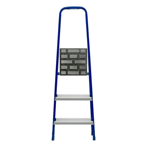 Стремянка, 3 ступени, стальной профиль, алюминиевые ступени Сибртех