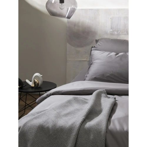 Комплект постельного белья из премиального сатина серого цвета из коллекции essential, 200х220 см