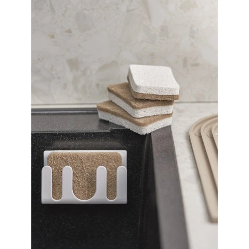 Набор губок для посуды из целлюлозы и кокосового волокна eco sponge, белые, 6 шт.