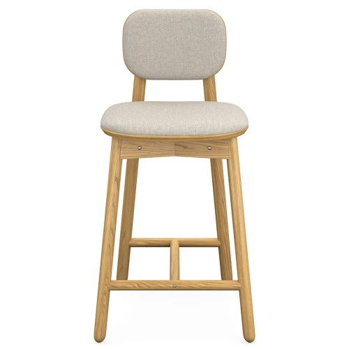 Стул полубарный с обивкой saga, рогожка, бежевый