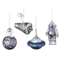 Набор ёлочных украшений cosmic saga из коллекции new year essential, 4 шт.