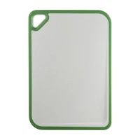 Доска разделочная из пшеничного волокна homi, 36х25 см, светло-серая с зеленым кантом