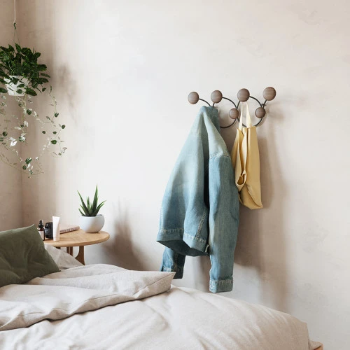 Вешалка настенная dotsy, черная/орех