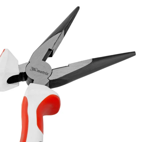 Длинногубцы прямые Premium, 180 мм, трехкомпонентные рукоятки Matrix