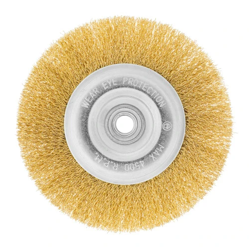 Щетка для УШМ, 150 мм, М14, плоская, латунированная витая проволока Matrix