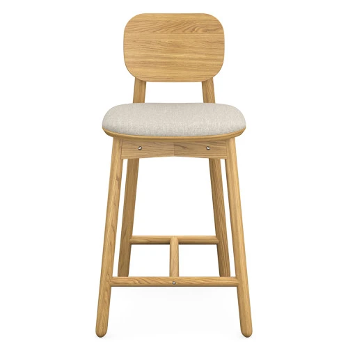 Стул полубарный saga, рогожка, бежевый