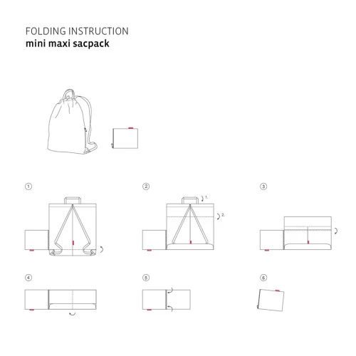 Рюкзак складной mini maxi sacpack paisley ruby