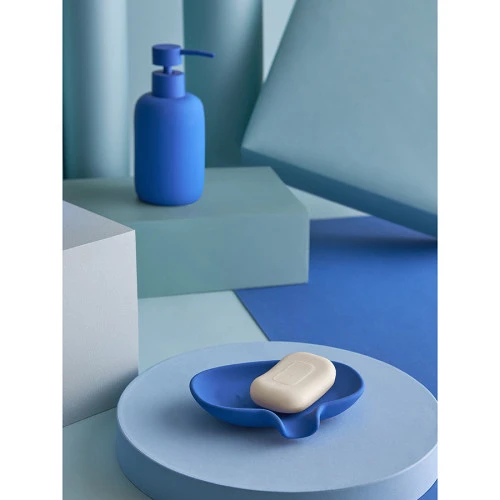 Набор ванных принадлежностей с подставкой flow, синий индиго, 4 пред.