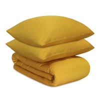 Комплект постельного белья из премиального сатина горчичного цвета из коллекции essential, 150х200 см