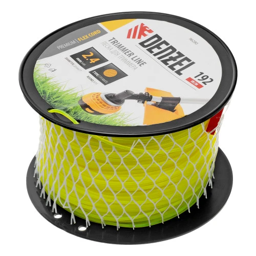Леска для триммера круглая, 2,4мм х 192м, на DIN катушке FLEX CORD Denzel