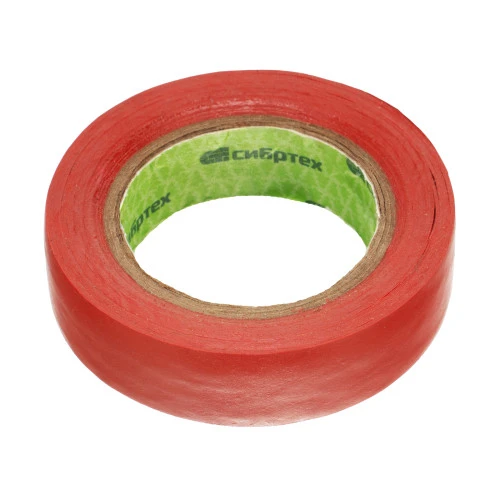 Изолента ПВХ, 15 мм х 10 м, красная Сибртех
