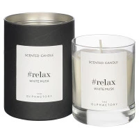 Свеча ароматическая the olphactory, relax black, white musk (новая), 40 ч