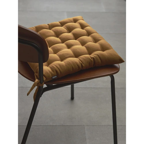 Подушка на стул из хлопка цвета карри из коллекции essential, 40х40 см